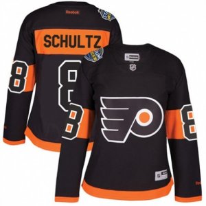 Womens Reebok Philadelphia Flyers #8 Dave Schultz Authentic Black 2017 Stadium Series NHL Jersey