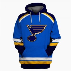 Blues Blue All Stitched Hooded Sweatshirt