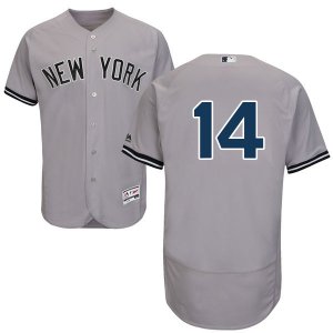 Men\'s Majestic New York Yankees #14 Brian Roberts Grey Flexbase Authentic Collection MLB Jersey