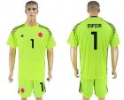 Colombia 1 OSPINA Fluorescent Green Goalkeeper 2018 FIFA World Cup Soccer Jersey