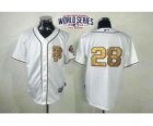 2014 world series mlb jerseys san francisco giants #28 posey cream(number golden)[sf style]