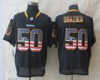 Nike Pittsburgh Steelers #50 Shazier Black Jerseys(USA Flag Fashion Elite)