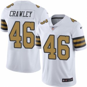 Mens Nike New Orleans Saints #46 Ken Crawley Limited White Rush NFL Jersey