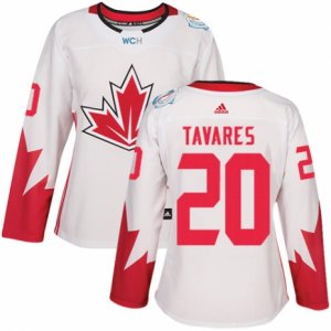 Women\'s Adidas Team Canada #20 John Tavares Authentic White Home 2016 World Cup Hockey Jersey