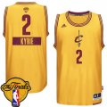 Men's Adidas Cleveland Cavaliers #2 Kyrie Irving Swingman Gold 2014-15 Christmas Day 2016 The Finals Patch NBA Jersey