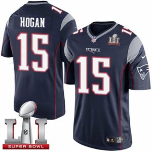 Youth Nike New England Patriots #15 Chris Hogan Limited Navy Blue Team Color Super Bowl LI 51 NFL Jersey