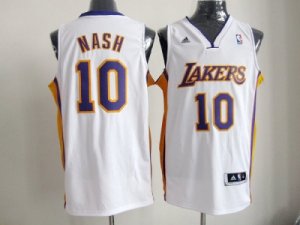 nba los angeles lakers #10 nash white[revolution 30 swingman]