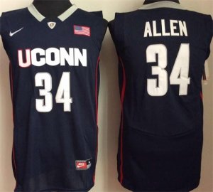 UConn Huskies #34 Ray Allen Navy College Basketball Jersey