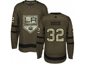 Youth Adidas Los Angeles Kings #32 Jonathan Quick Green Salute to Service Stitched NHL Jersey