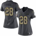 Womens Nike New England Patriots #28 James White Limited Black 2016 Salute to Service NFL Jersey