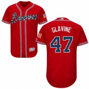 Men\'s Majestic Atlanta Braves #47 Tom Glavine Red Flexbase Authentic Collection MLB Jersey