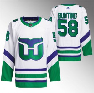 Men\'s Carolina Hurricanes #58 Michael Bunting White 2023-24 Stitched Jersey