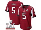 Mens Nike Atlanta Falcons #5 Matt Bosher Elite Red Team Color Super Bowl LI 51 NFL Jersey