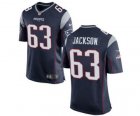 Mens Nike New England Patriots #63 Tre Jackson Game Navy Blue Team Color NFL Jersey