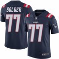 Mens Nike New England Patriots #77 Nate Solder Limited Navy Blue Rush NFL Jersey