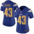 Women's Nike San Diego Chargers #43 Branden Oliver Limited Electric Blue Rush NFL Jersey