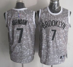 Nets #7 Joe Johnson Gray City Luminous Jersey