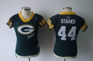 2011 women field flirt fashion nfl green bay packers #44 starks green