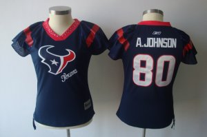 2011 women field flirt fashion nfl houston texans #80 A.johnson blue