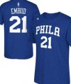 Mens Philadelphia 76ers #21 EMBID T-SHIRT blue JERSEYS
