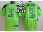 2015 Super Bowl XLIX Nike Seattle Seahawks #3 Russell Wilson Green Elite Jerseys(Elite)