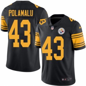 Men Nike Pittsburgh Steelers #43 Troy Polamalu Black Color Rush Limited Jersey