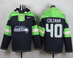 Nike Seattle Seahawks #40 Derrick Coleman Blue Player Pullover Hoodie