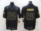 Nike Lions #20 Barry Sanders Black 2020 Salute To Service Limited Jersey