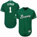 Men's Majestic Atlanta Braves #1 Erick Aybar Green Celtic Flexbase Authentic Collection MLB Jersey