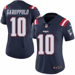 Women\'s Nike New England Patriots #10 Jimmy Garoppolo Limited Navy Blue Rush NFL Jersey