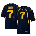 West Virginia Mountaineers #7 Will Grier Navy College Football Jersey