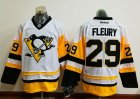 Mens Pittsburgh Penguins #29 Andre Fleury White New Away Stitched NHL Jersey