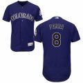 Men's Majestic Colorado Rockies #8 Gerardo Parra Purple Flexbase Authentic Collection MLB Jersey