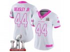 Womens Nike Atlanta Falcons #44 Vic Beasley Limited White Pink Rush Fashion Super Bowl LI 51 NFL Jersey