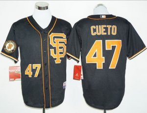 San Francisco Giants #47 Johnny Cueto Black 2016 Cool Base Stitched Baseball Jersey