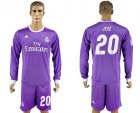 Real Madrid #20 Jese Away Long Sleeves Soccer Club Jersey