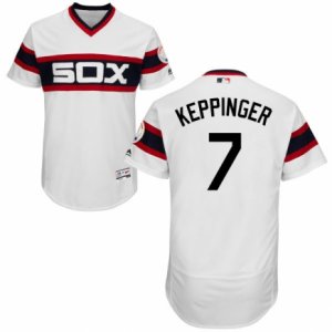 Men\'s Majestic Chicago White Sox #7 Jeff Keppinger White Flexbase Authentic Collection MLB Jersey