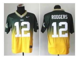 Nike Green Bay Packers #12 Aaron Rodgers green-yellow Jersey(Elite II Drift Fashion)