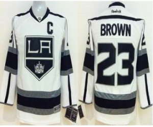 Youth nhl jerseys los angeles kings #23 brown white[patch C]