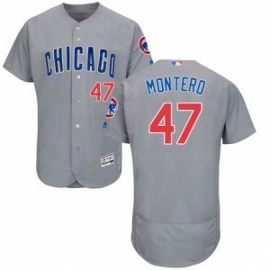 Men\'s Majestic Chicago Cubs #47 Miguel Montero Grey Flexbase Authentic Collection MLB Jersey