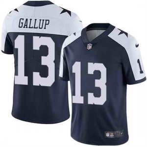 Nike Cowboys #13 Michael Gallup Navy Throwback Vapor Untouchable Limited Jersey