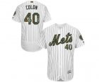 Men's Majestic New York Mets #40 Bartolo Colon Authentic White 2016 Memorial Day Fashion Flex Base MLB Jersey