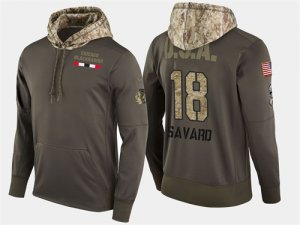 Nike Blackhawks 18 Denis Savard Retired Olive Salute To Service Pullover Hoodie