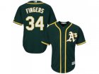 Youth Oakland Athletics #34 Rollie Fingers Green Cool Base Stitched MLB Jersey