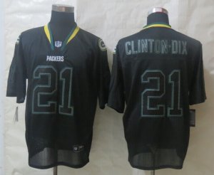 Nike Green Bay Packers #21 Clinton-Dix Black Jerseys(Lights Out Elite)