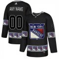 New York Rangers Black Men's Customized Team Logos Fashion Adidas Jersey