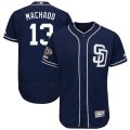 Padres #13 Manny Machado Navy 50th Anniversary and 150th Patch FlexBase Jersey