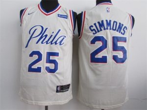 76ers #25 Ben Simmons White Nike Swingman Jersey