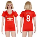 2017-18 Manchester United 8 MATA Home Women Soccer Jersey