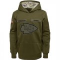 Kansas City Chiefs Nike Youth Salute to Service Pullover Performance Hoodie Green